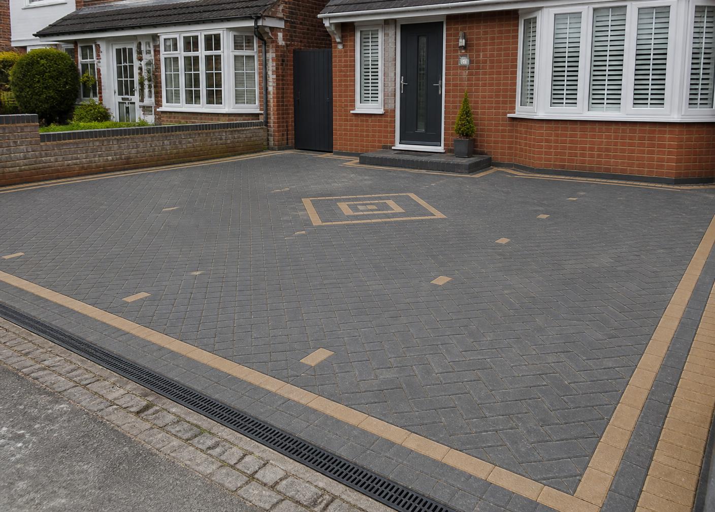New block paved driveway at a UK home